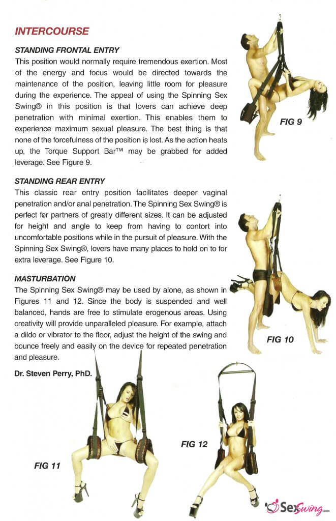 TLC Spinning Love Swing Instruction booklet page 7 additional ideas for sex positions