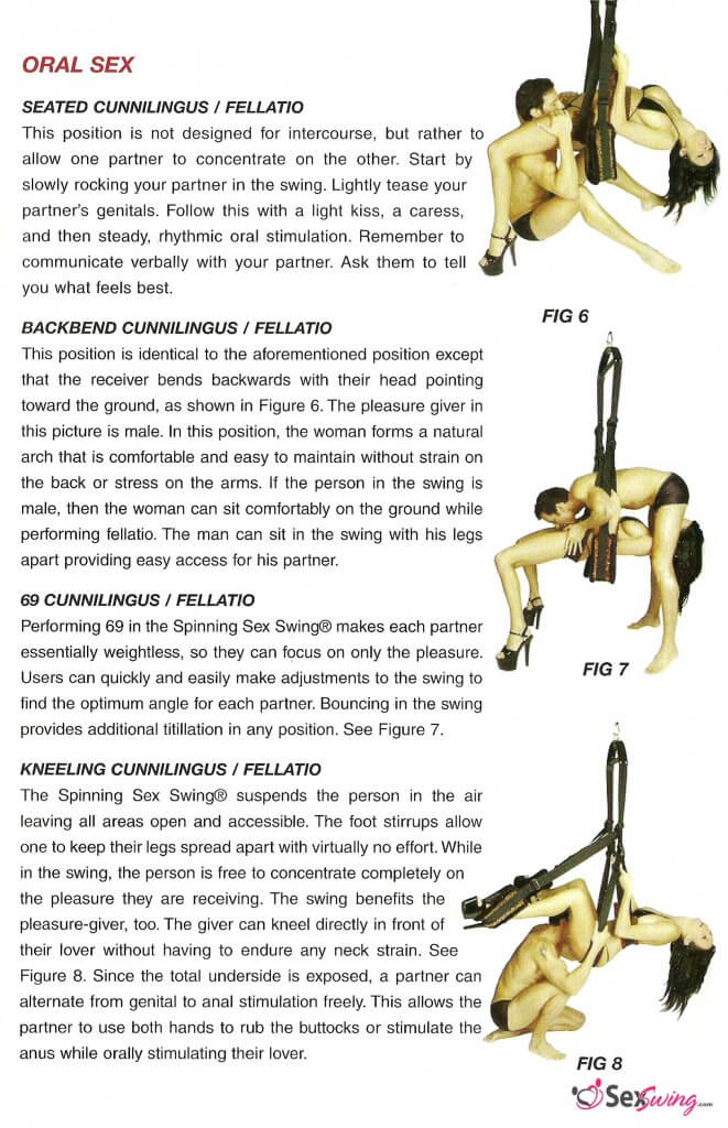 TLC Spinning Love Swing Instruction booklet page 6 more position ideas